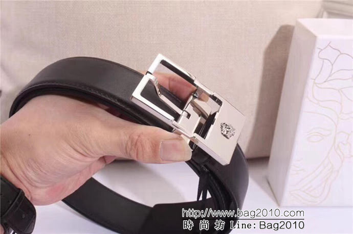 VERSACE範思哲 專櫃同款 原版美人圖扣頭 雙面進口原版小牛皮 男士皮帶  xfp1245